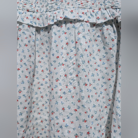 Doen Floral Ruffle Blouse - White and Pink - Picture 5 of 8